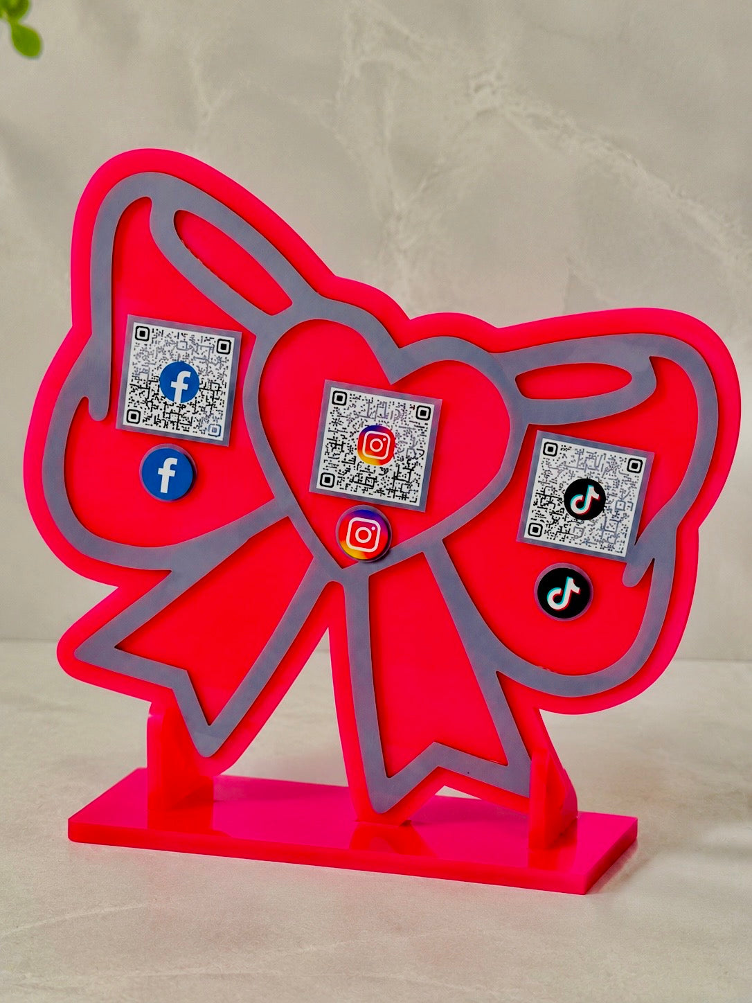 Custom QR code stands