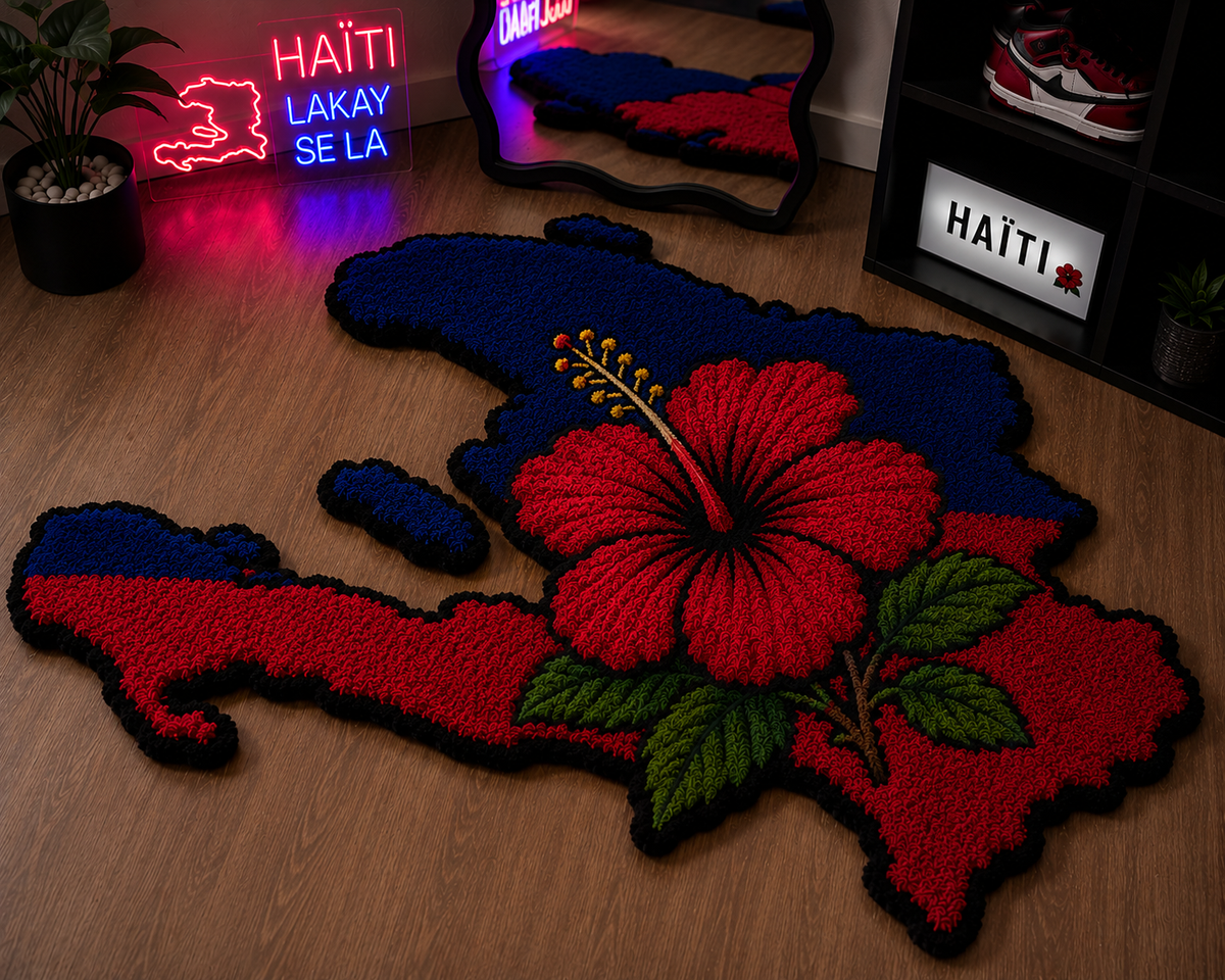 Haiti's Lakou Hibiscus Rug
